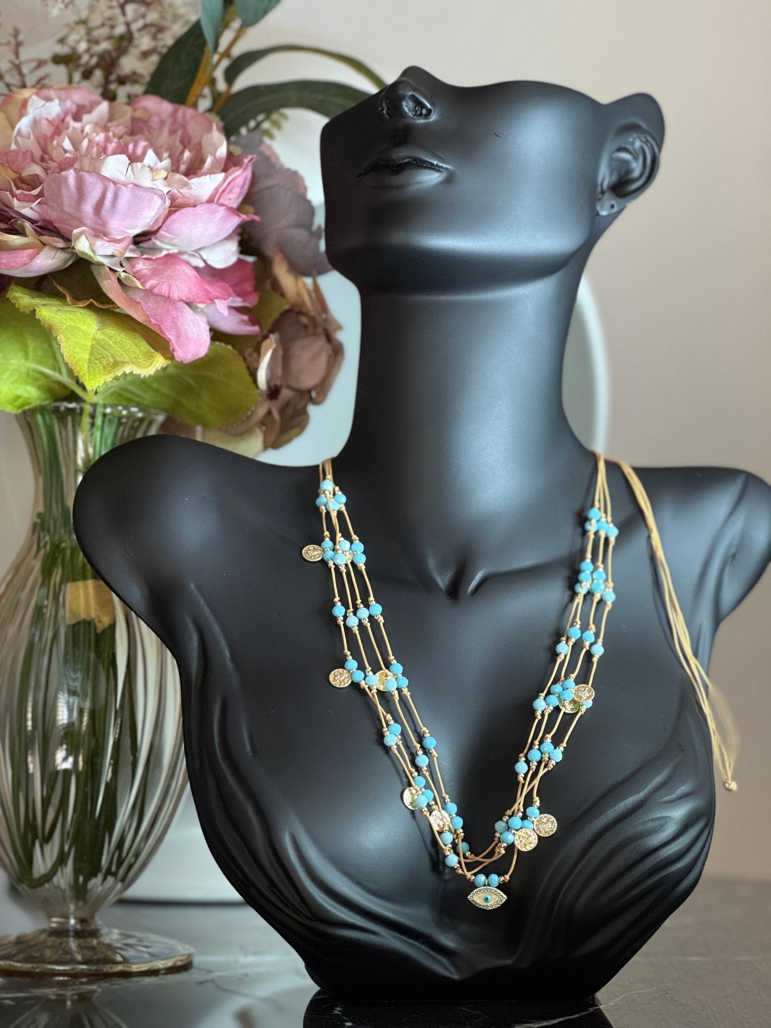 Mavi Boncuklu Kolye - Nazar Boncuklu - Kllea