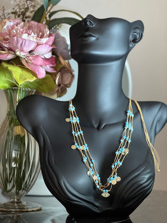 Mavi Boncuklu Kolye - Nazar Boncuklu - Kllea