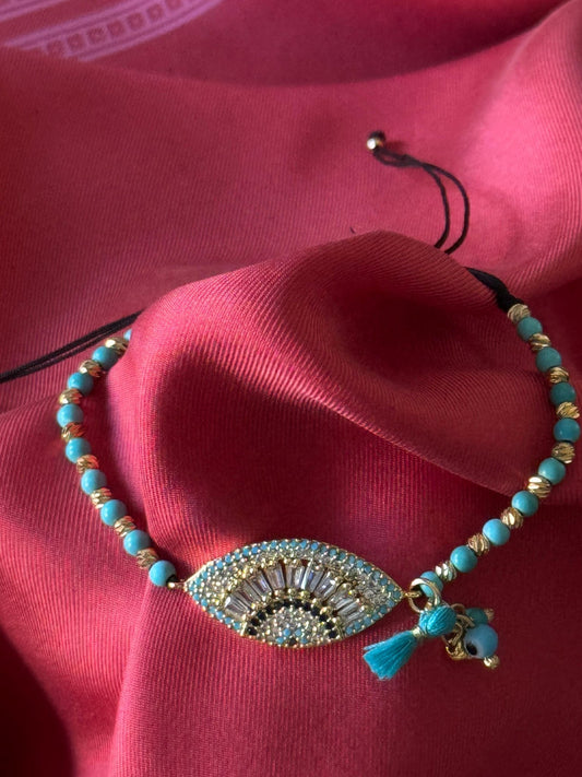 Nazar Boncuklu Göz Motifli Bileklik - Mağazam