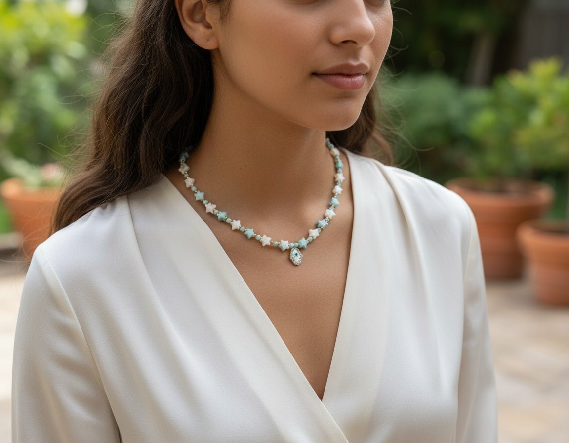 Zarif Doğal Sedef Taş Kolye - Kllea