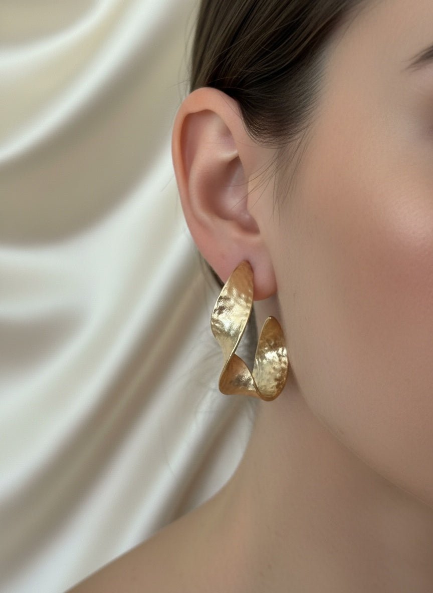 Altın Kaplama Dövme Halka Küpe - Kllea