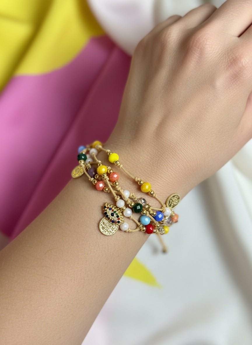 Renkli Taş Boncuklu Bileklik - Kllea